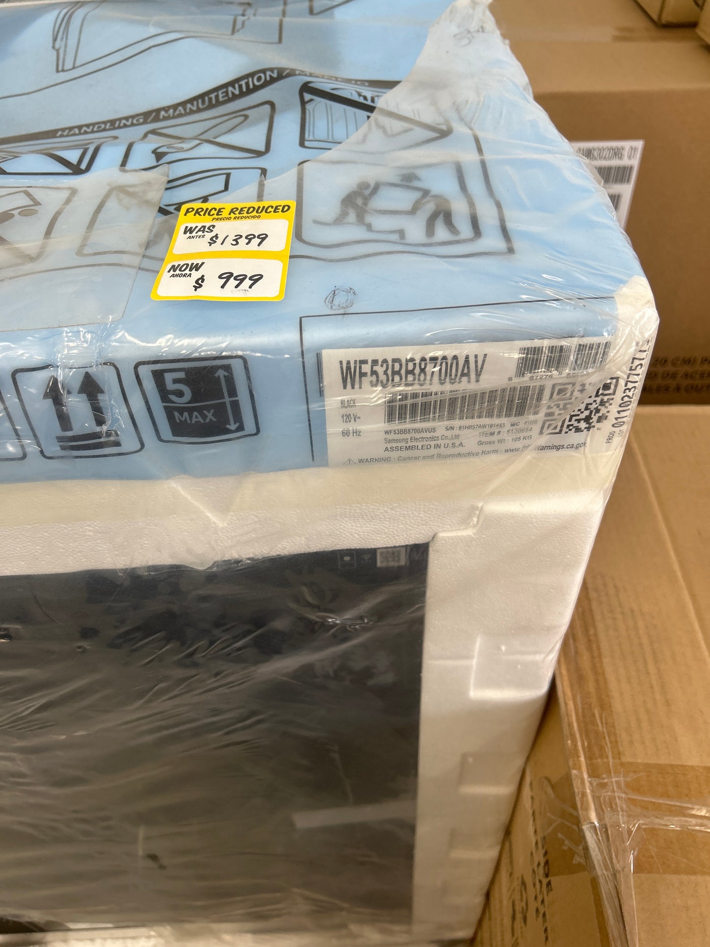 Samsung Washer Bespoke AI WF53BB8700AVUS Front Load Washer