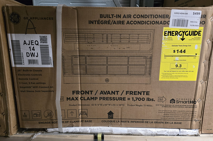 GE AJEQ14DWJ 230/208 Volt Built-in Heat/Cool Room Air Conditioner