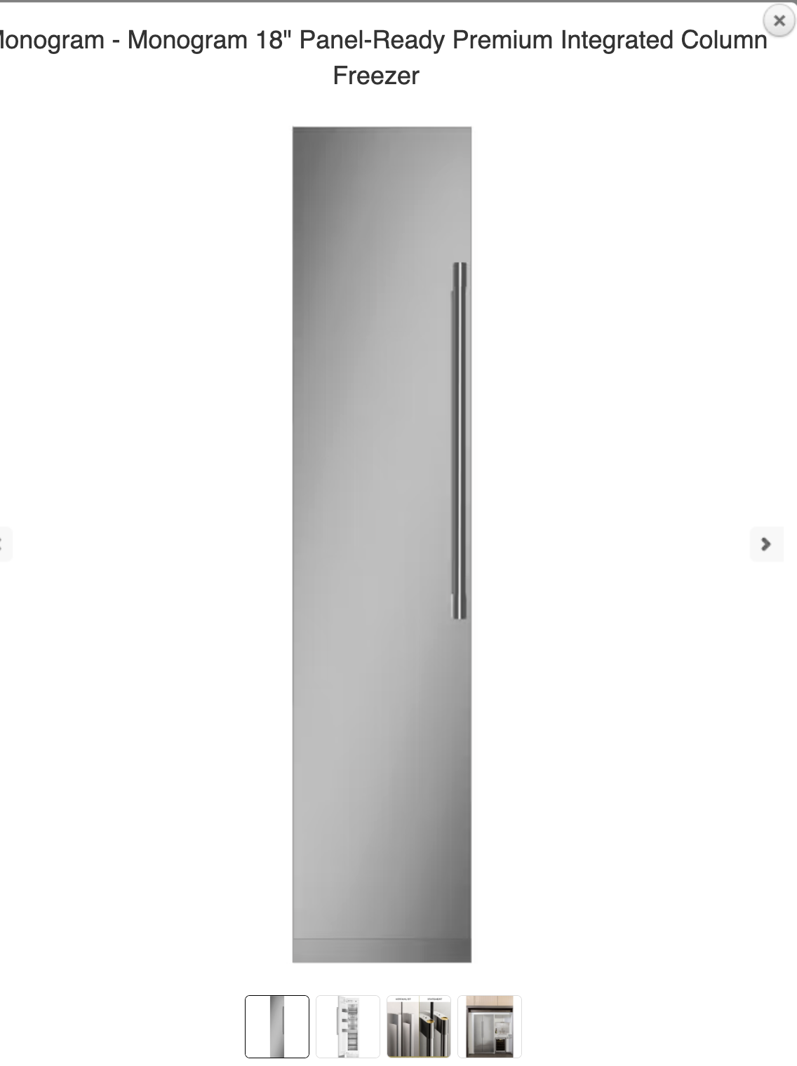 Monogram ZIF181NPNII Monogram 18" Panel-Ready Premium Integrated Column Freezer