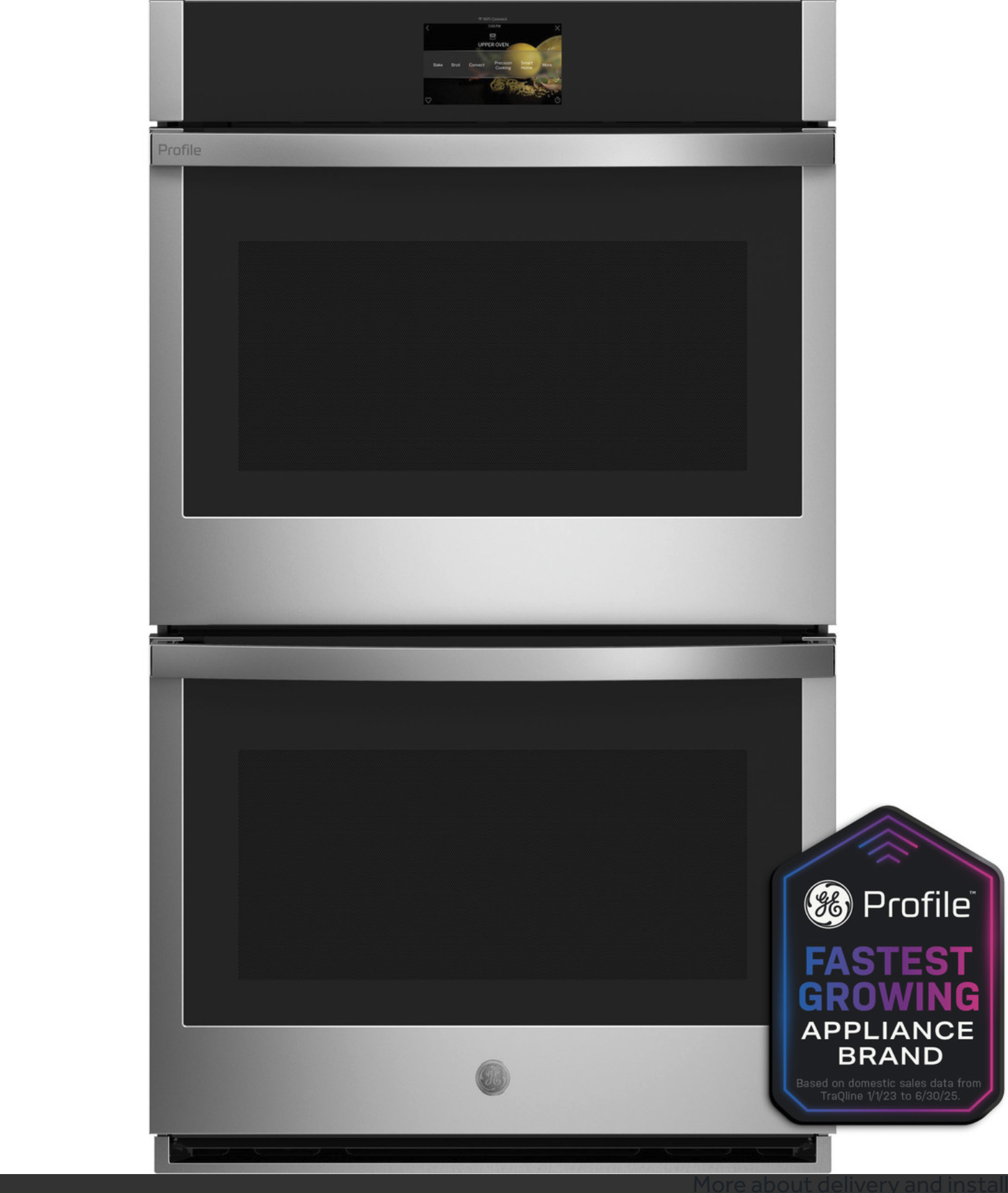 GE Profile™ PTD9000SNSS 30" Smart Built-In Convection Double Wall Oven with No Preheat Air Fry and Precision Cooking