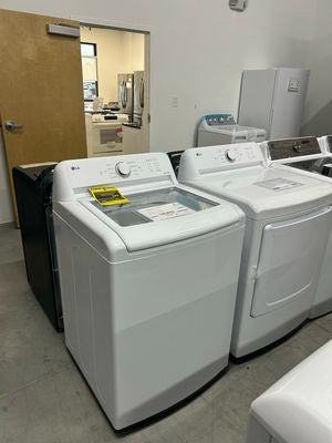 LG Set WT6105CW Top Load Washer 4.1 Cu Ft And LG DLE6100w 7.3 Cu Ft Electric Dryer Energy Star Set White