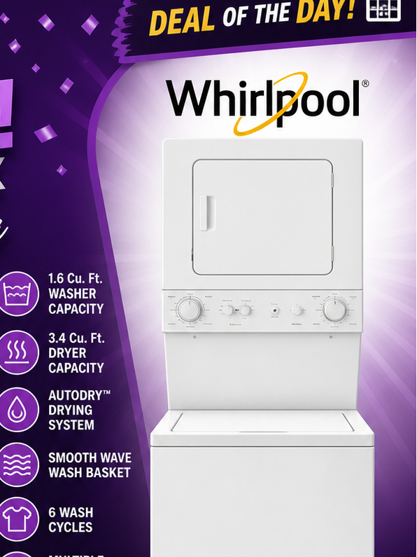 Whirlpool WET4024HW 24" Electric Stack Laundry Center