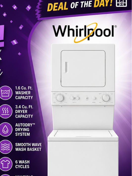 Whirlpool WET4024HW 24" Electric Stack Laundry Center