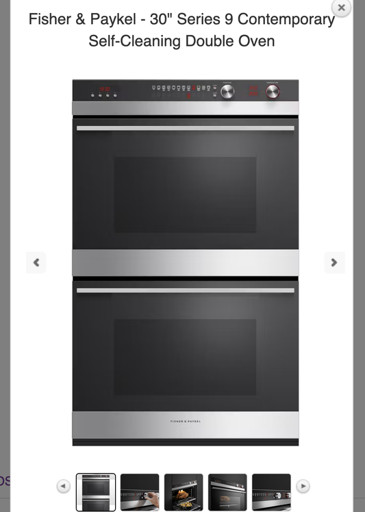 Fisher Paykel OB30DDEPX3N 30" Series 9 Contemporary Self-Cleaning Double Oven