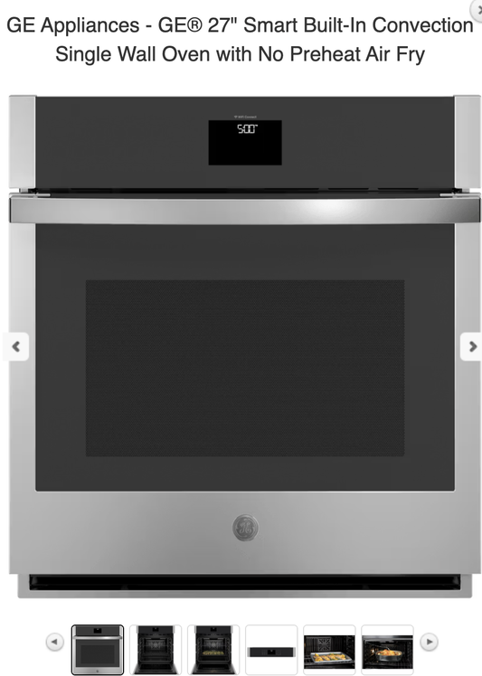 GE Appliances JKS5000SVSS GE® 27" Smart Built-In Convection Single Wall Oven with No Preheat Air Fry