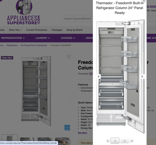Thermador T24IR905SP Freedom® Built-in Refrigerator Column 24'' Panel Ready