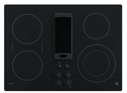 GE PROFILE PP9830RBB 30 Inch Smooth Electric Cooktop Black