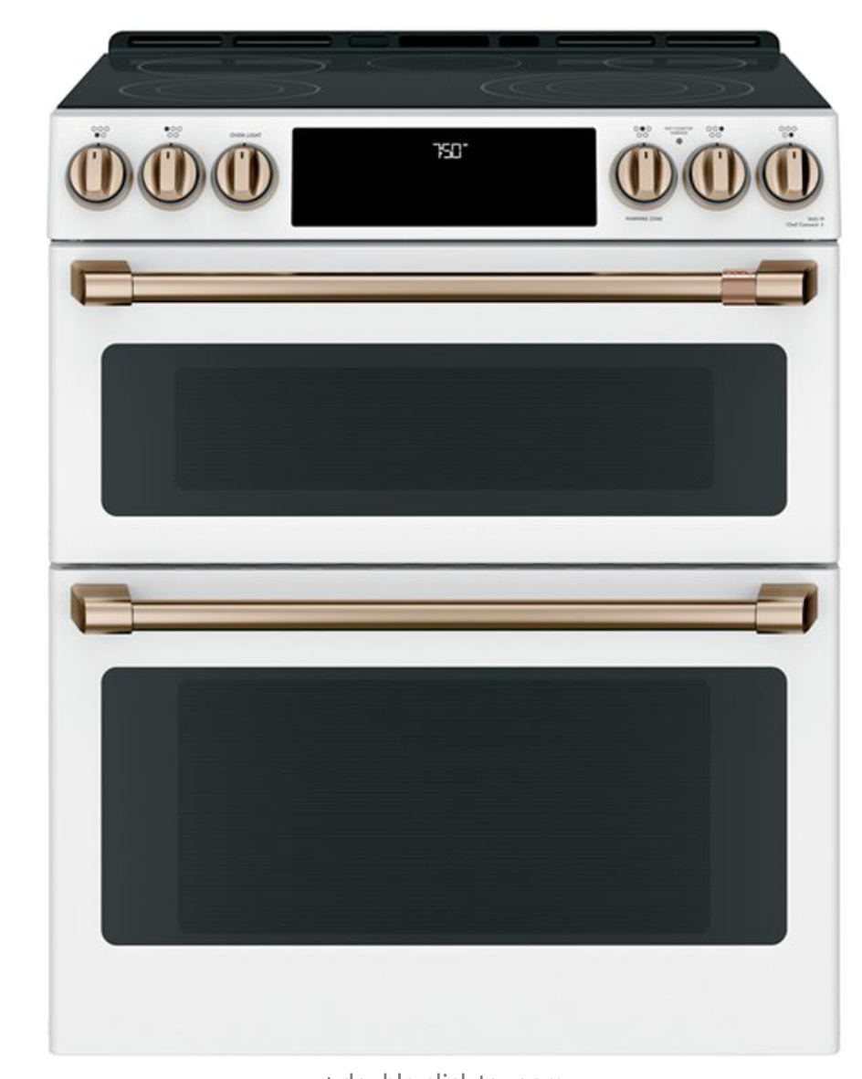 GE CAFE CES750P4MW2 30 Inch Slide-In Electric Range with 5 Radiant Elements