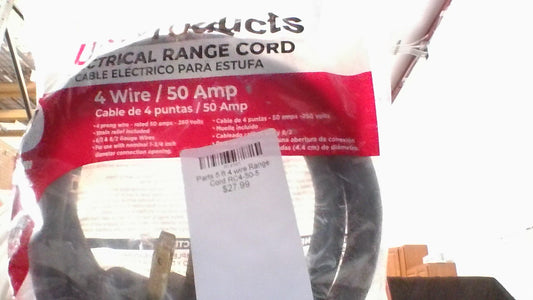 Parts 5 ft 4 wire Range Cord RC4-50-5