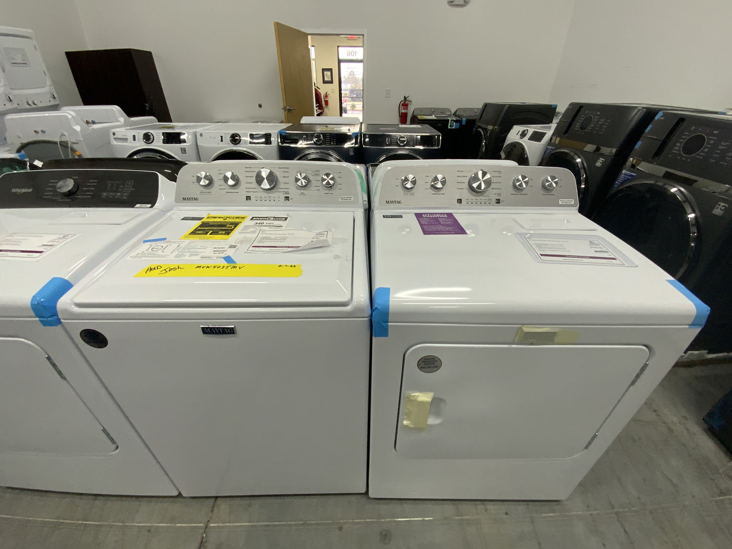Maytag Top Load Washer (MVW5035MW) & Electric Dryer (MED5030MW) – High-Capacity, Powerful Laundry Set in White