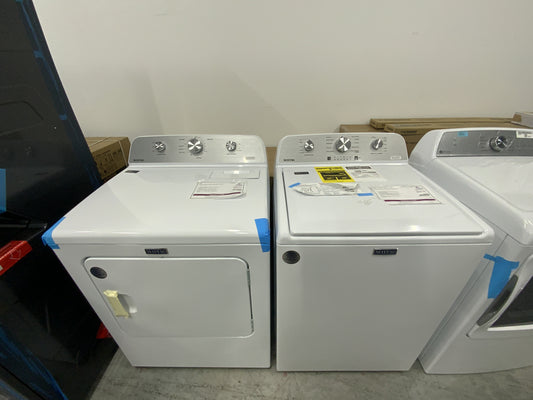 Maytag High-Efficiency Top Load Washer (MVW4505MW) & Electric Dryer (MED4500MW) – Powerful, Durable Laundry Set in White