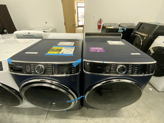 GE UltraFresh Vent Smart Front-Load Washer (PFW870SPVRS) and Electric Dryer (PFD87ESPVRS) Set - 5.0/7.8 cu. ft., Wi-Fi Enabled, Sapphire Blue